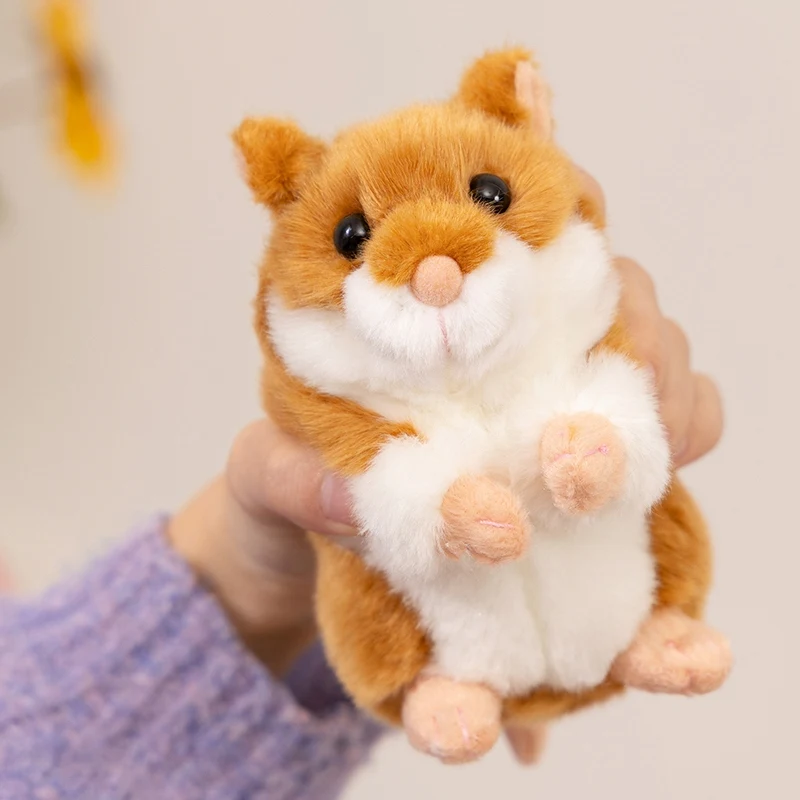 Cute Fluffy Hamster Plush Toy Pompom Animal Pet Stuffed Doll for Women Girls Kids Wedding Party Gift Room Decor