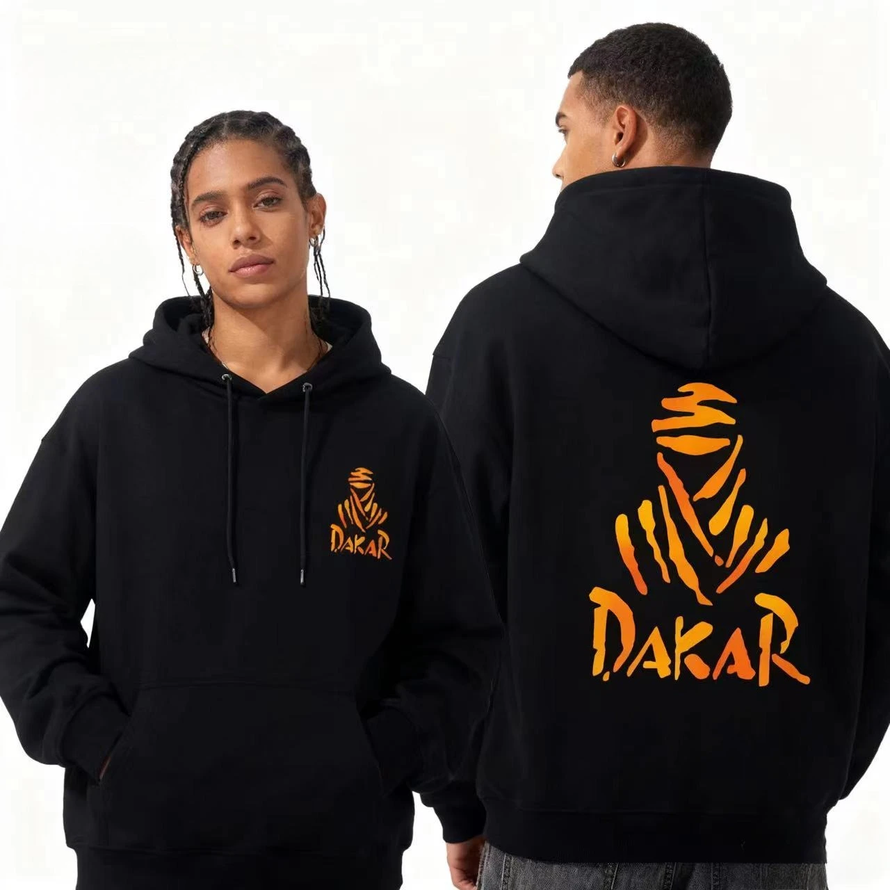 

Autumn and winter casual men's and women's fashionable car club printed hooded sweatshirt, high-quality neutral loose fit, pure