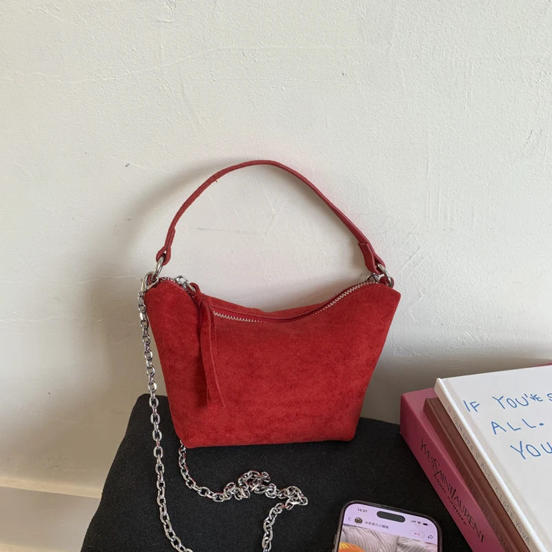 

Exquisite Faux Suede Square Shoulder Bags Zipper Personality 2025 Autumn & Winter New Stylish Design Crossbody Bags for Women