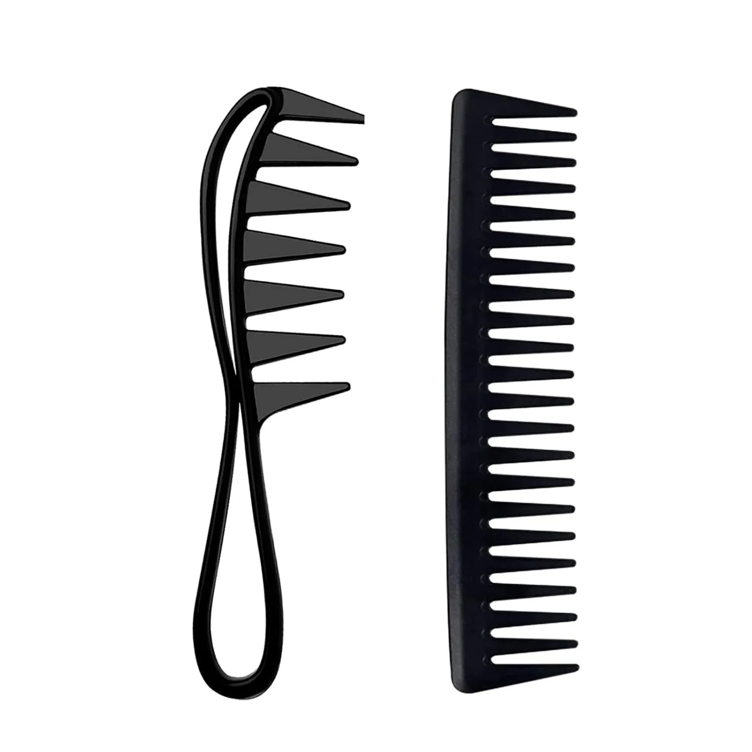 2-piece wide toothed comb set, anti-static, suitable for hair and curly hair care, portable hairdressing tool for travel