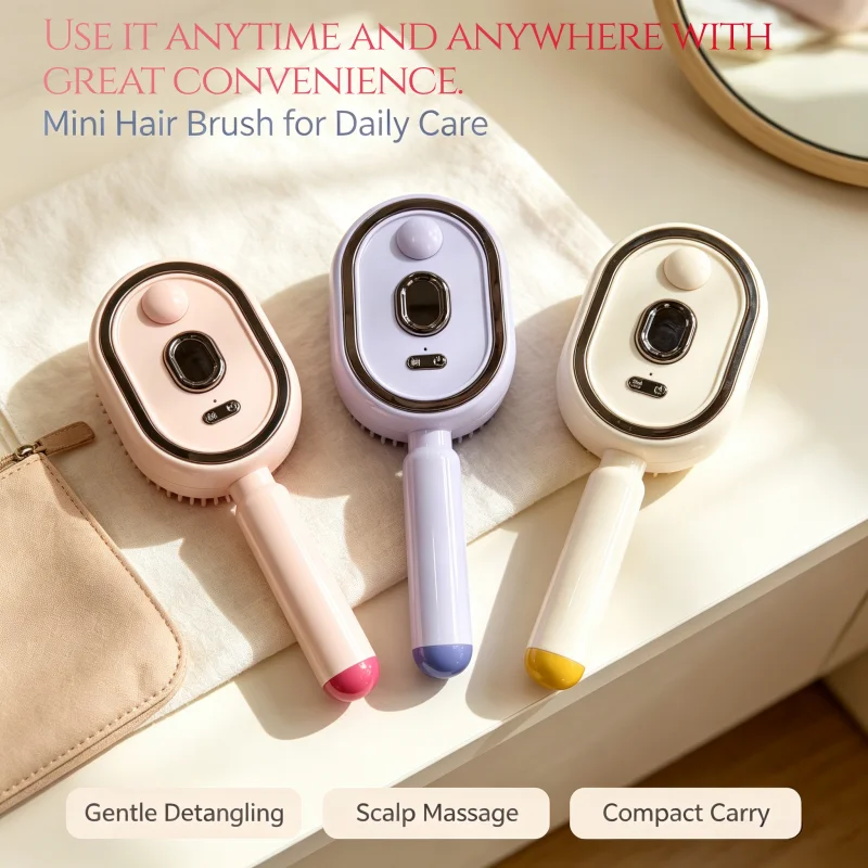 Mini Travel Hair Brush Scalp Massage Comb Anti Knot Detangling Pocket Comb For Ladies Girls All Hair Types Daily Styling