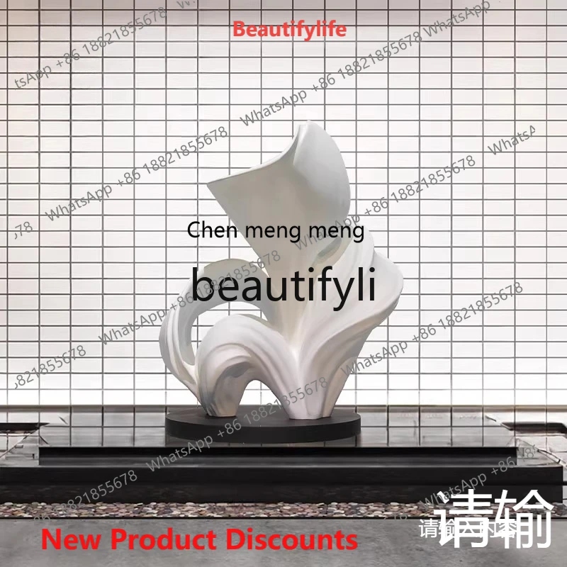 cn8350 ss Hotel lobby art installation abstract sculpture villa corridor fiberglass large floor ornament
