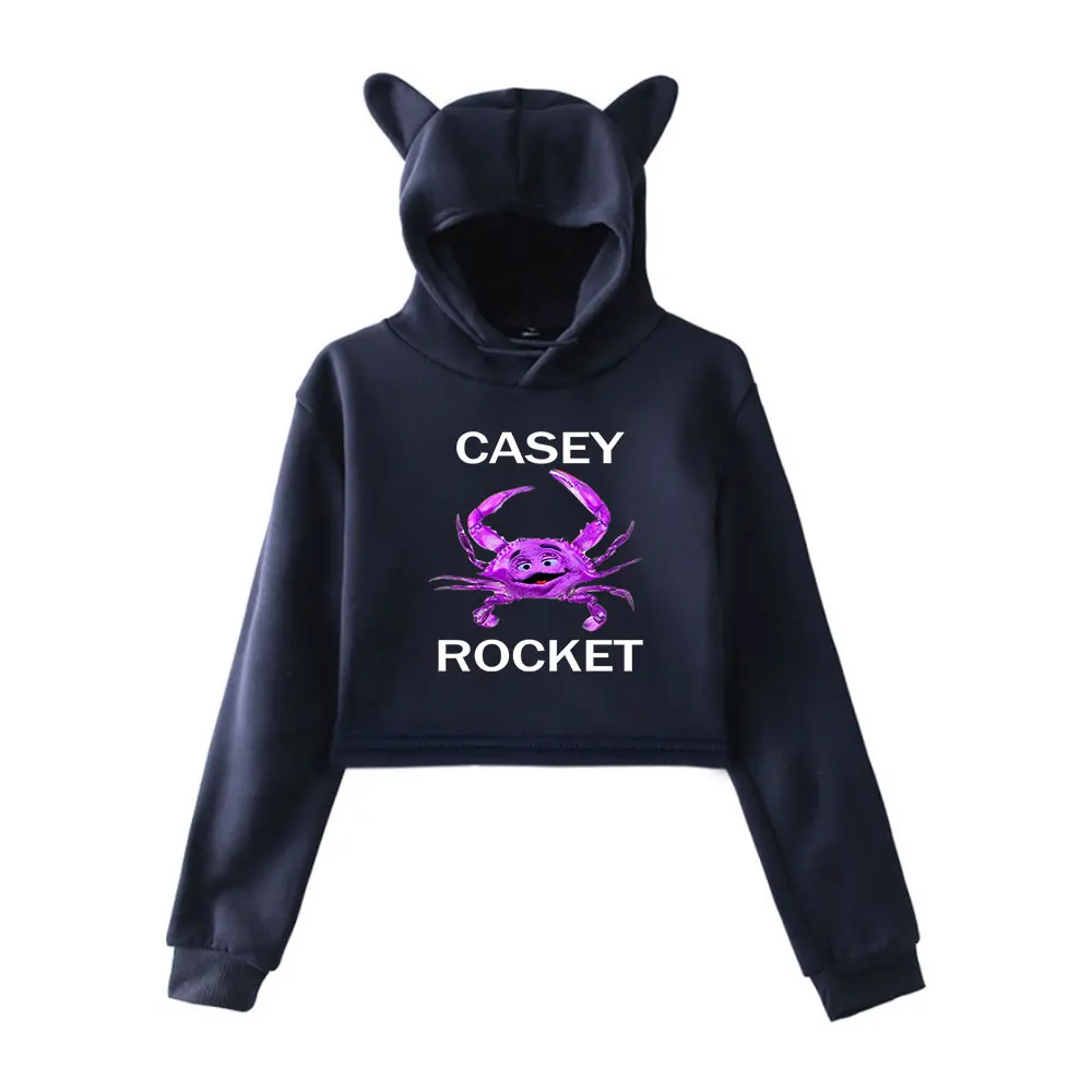 Casey Rocket Kill Tony Hoodie Vintage 90s Streetwear Hoodies Fashion Sports Sweatshirts for Girls Cat Ear Crop