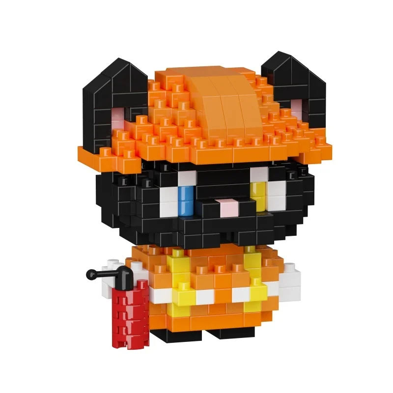 

Набор строительных блоков «Черная кошка» из 292 деталей, 3D-головоломка STEM для детей, игрушка-конструктор DIY, подарки на Рождество, Хэллоуин, День рождения