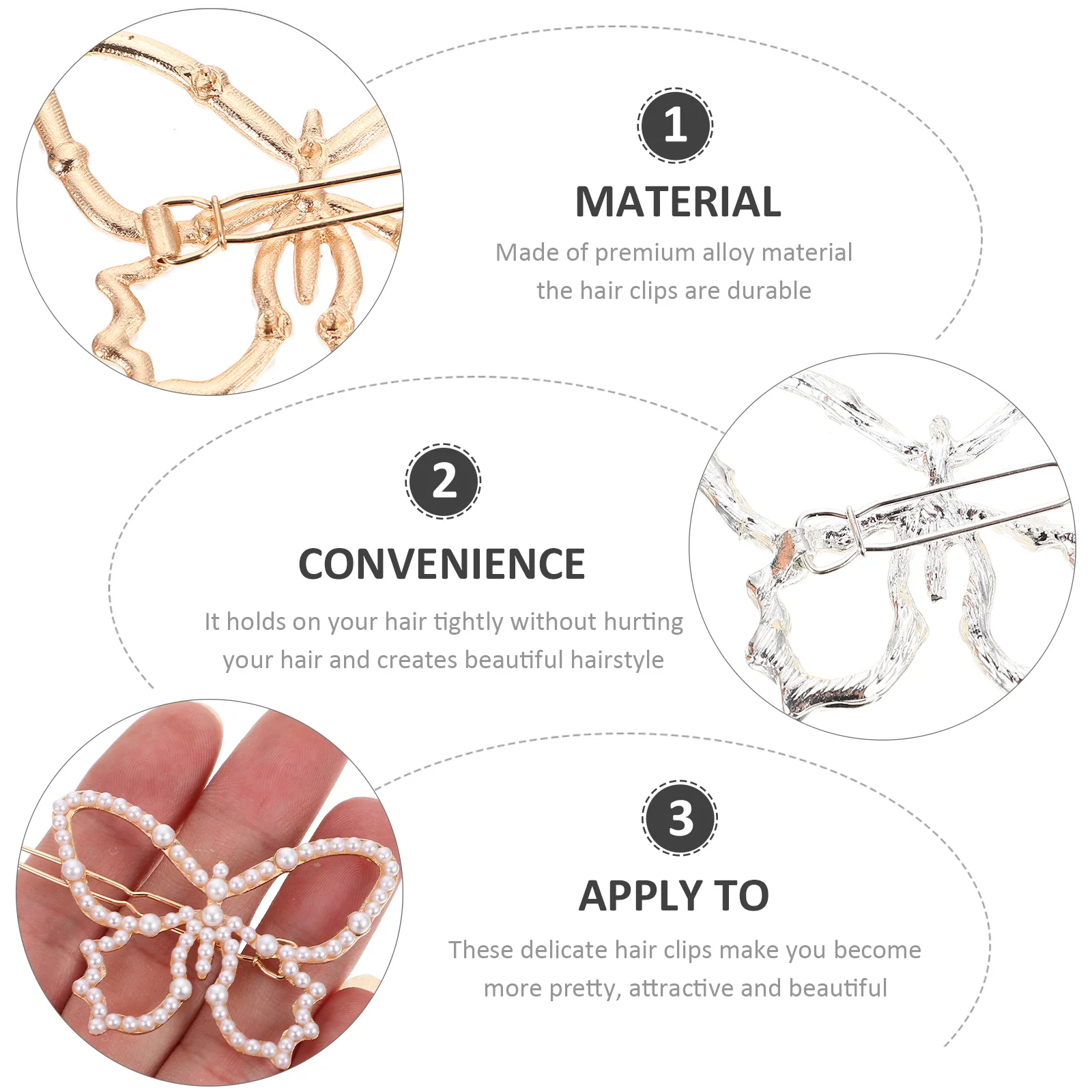 

4Pcs Butterflies Clips for Girls Lightweight Durable Hairpins Adorable Design Gift Butterflies Hair Clips Hair Accessory