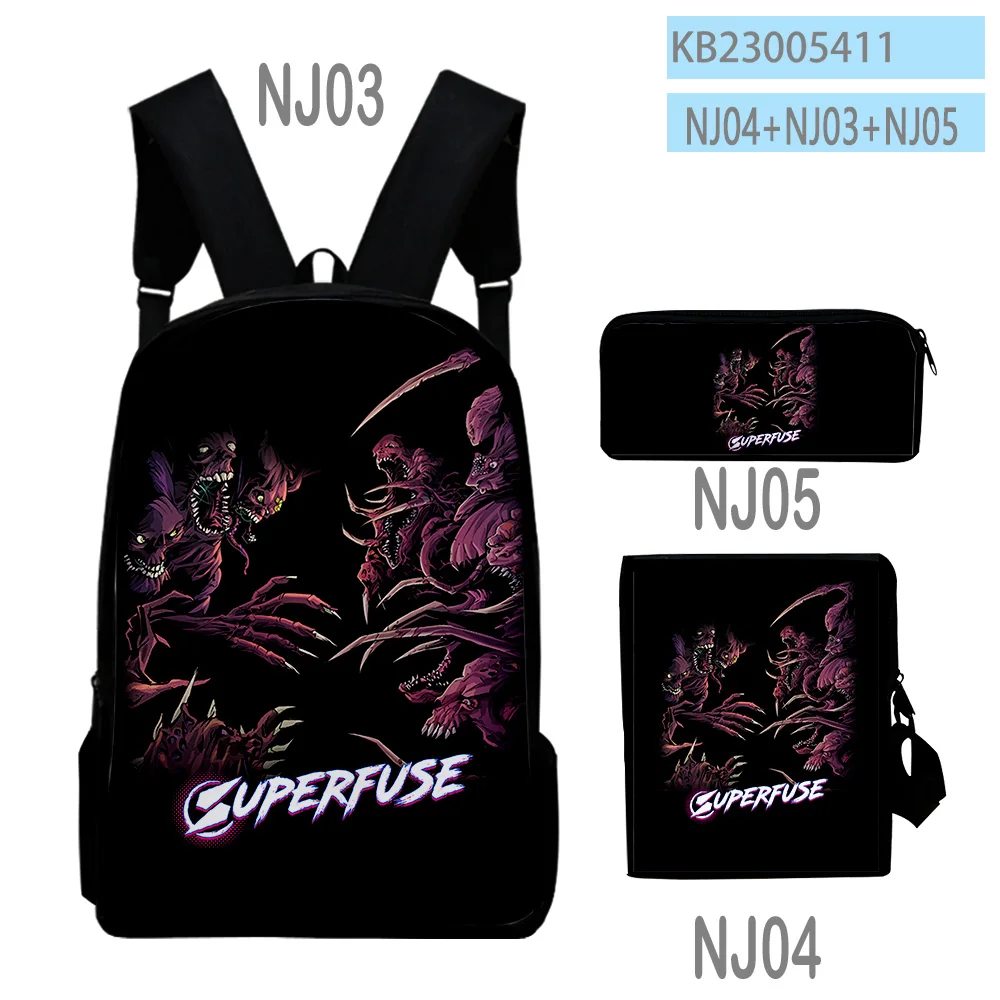 

Модная игра Superfuse ARPG с 3D принтом, 3 шт./компл., школьные сумки для ноутбука, рюкзак, наклонная сумка на плечо, пенал