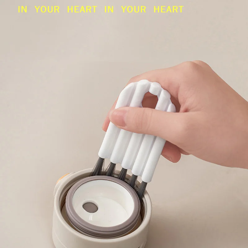 【X】Multifunctional Cleaning Brush Bendable Cup Cover Groove  Dead Corner Brushes Household Kitchen Supplies