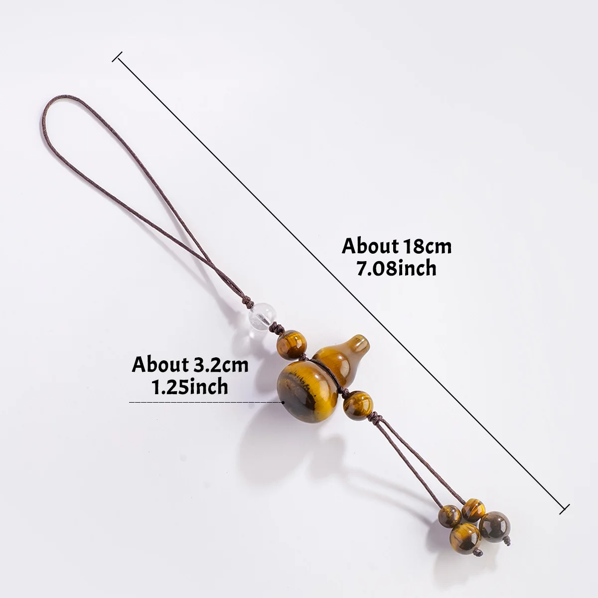 1PC Natural Amethyst Red Jasper Gourd Phone Lanyard Crystal Gourd Bag Charm Beaded Strap Mobile Phone Keychain Gift