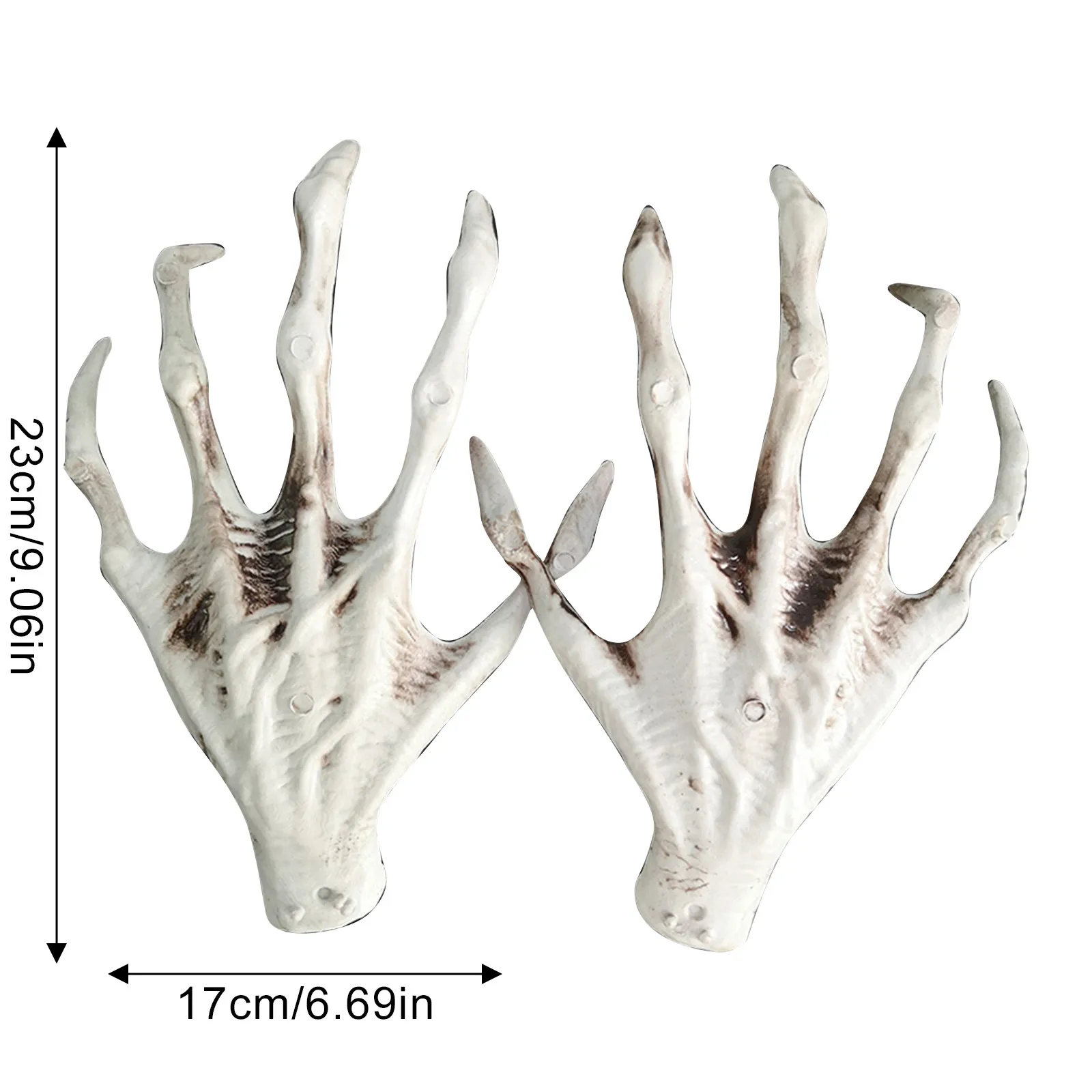 زخرفة يد شبح مزحة مخيفة، هيكل عظمي بلاستيكي واقعي بالحجم الطبيعي لتزيين دعائم الحفلات تحت عنوان الهالوين #6