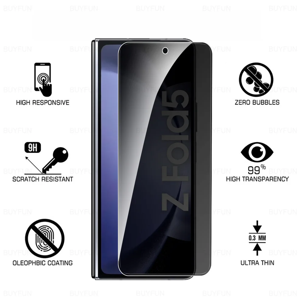 For Samsung Galaxy Z Fold 5 Fold6 Glass 1-4Pcs Privacy Tempered Glass ZFold5 ZFold 6 Fold5 ZFold6 5G Screen Protector Armor Film