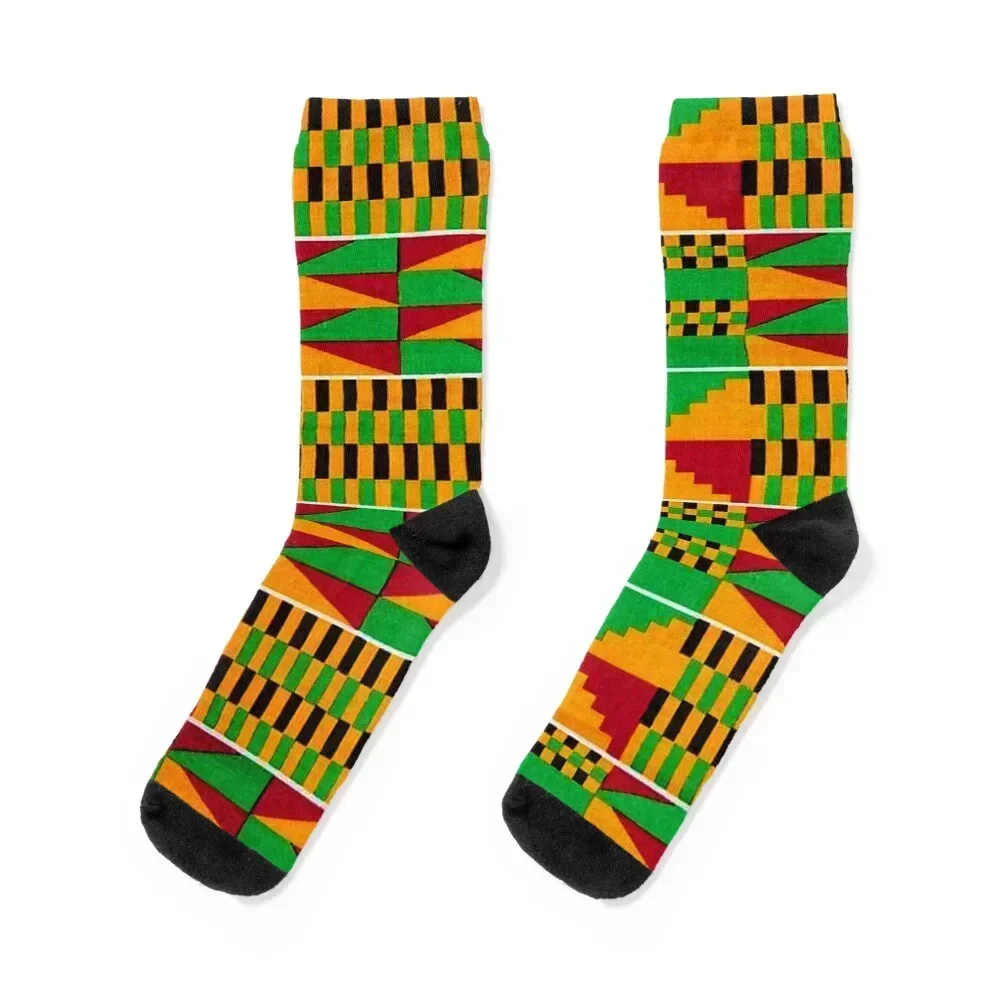 Kente African Print Pattern Socks sport golf anti-slip floral Socks Men's Women's