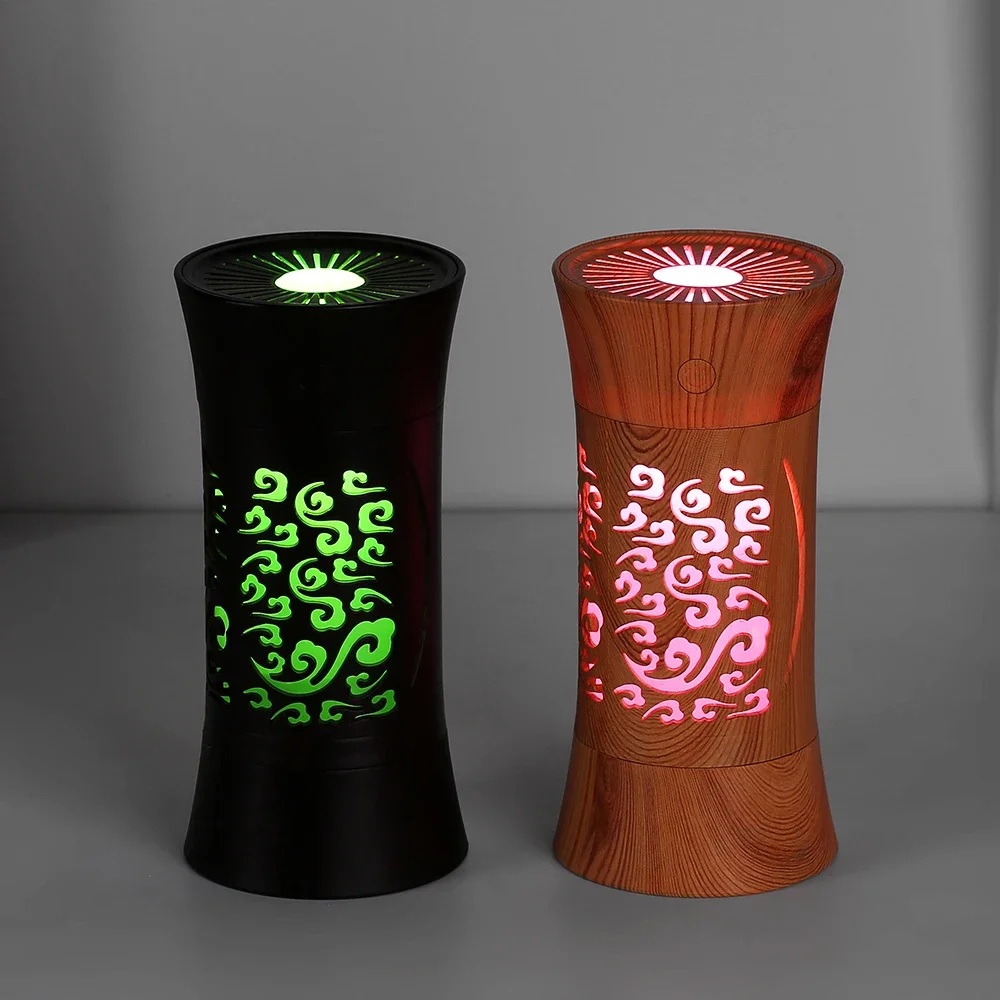Wood Grain Home air Humidifier USB Ultrasonic Aroma Essential Oil Diffuser 3 In 1 Mini Humidificador with LED Lamp Mist Maker