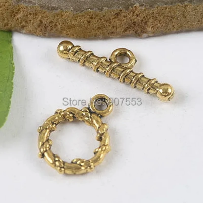 20sets Dark Gold-tone Spiral Style Toggle Clasps H1325 Beads for Jewelry Making  Jewelry Making Supplies