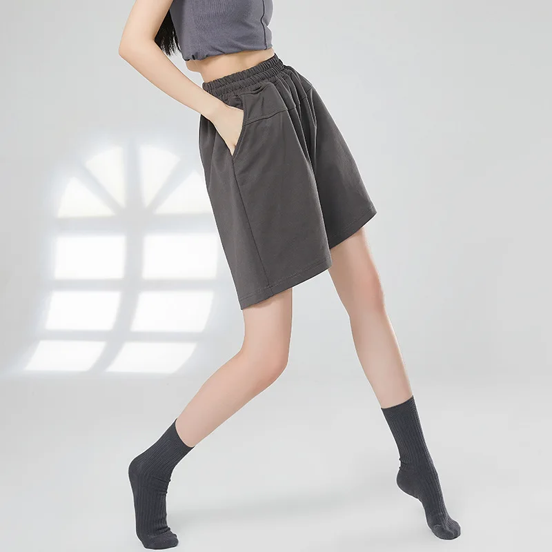 

Летние танцевальные шорты унисекс с высокой талией и широкими штанинами, свободные капри больших размеров для современной танцевальной практики