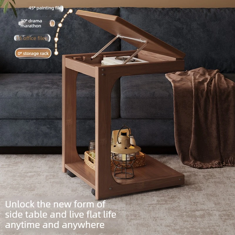 

Foldable square table, living room coffee table, computer desk with wheels, sofa side table, living room small coffee table