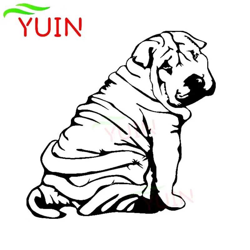 

Car Sticker Art Animal Sharpei Dog Decals Cute Cars Accessories PVC Body Rear Windshield Decoration Waterproof Sunscreen Decal