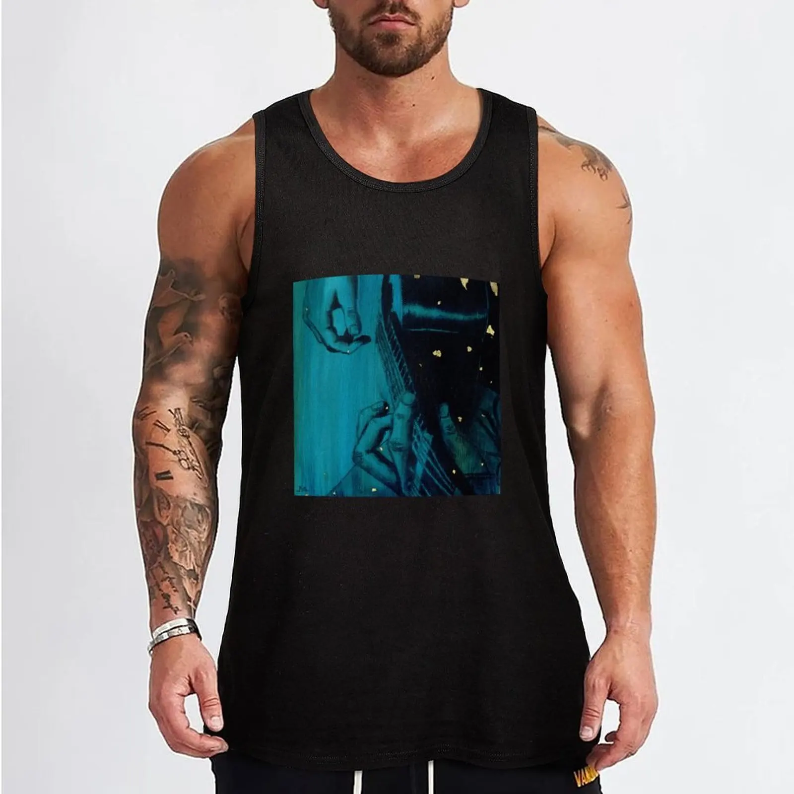 Blue Musician - Guitar Tank Top singlet for men basketball sports vest fitness