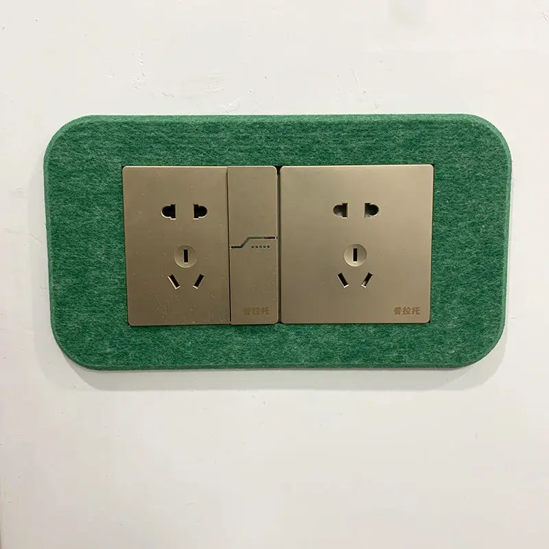 

Universal Size Nordic Felt Board Switch Sticker Self Cut Self-adhesive Single Open and 2 Switches Decorative Sticker Dirt Proof