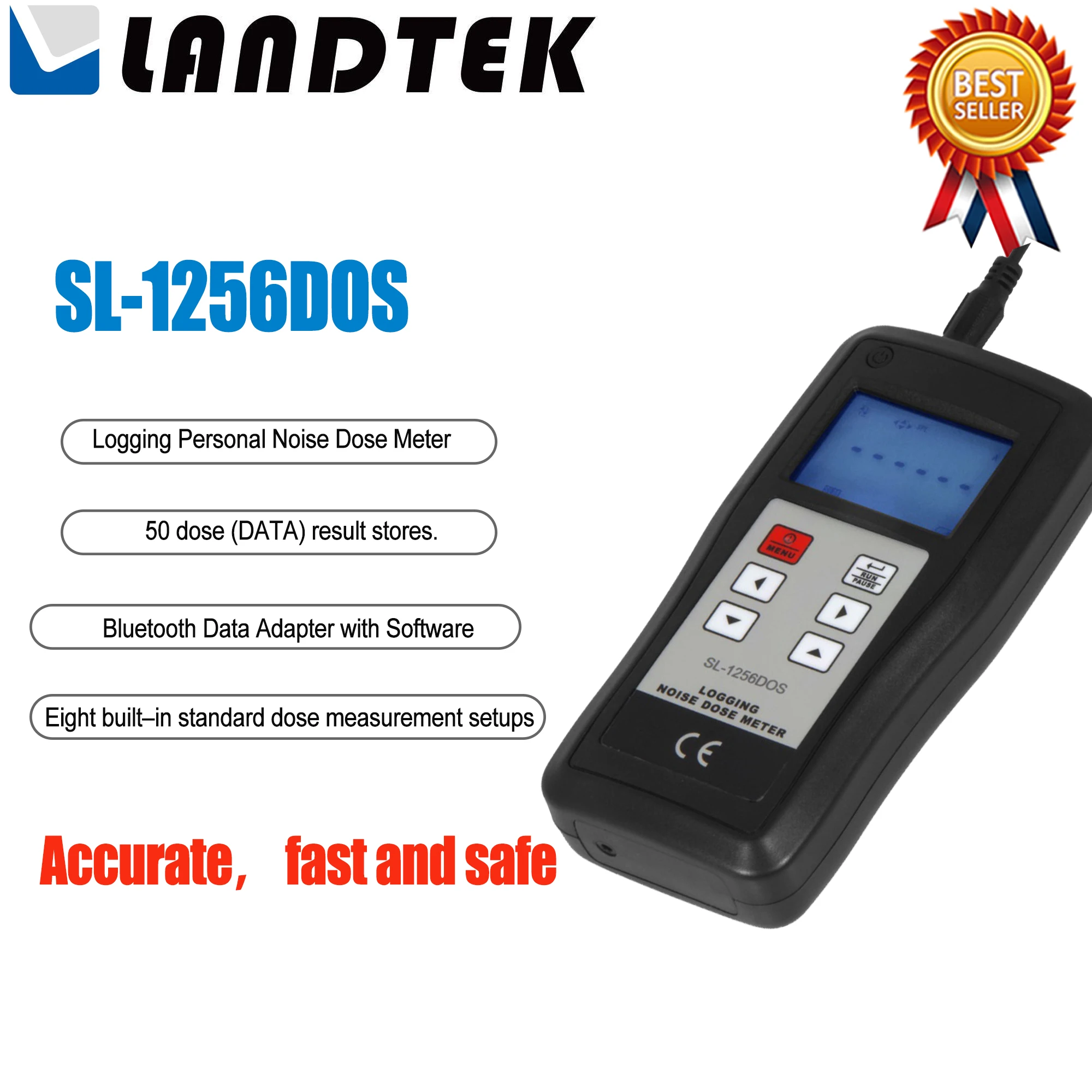 LANDTEK SL-1256DOS personal noise dose meter Use For Test Equipment to Evaluate the Noise Condition of Working Environment.