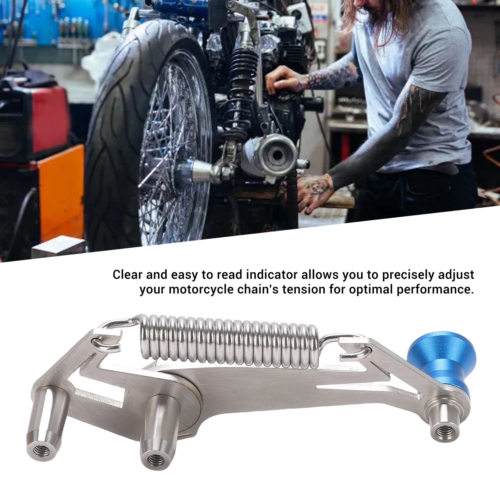 New Motorcycle Chain Slack Adjuster Tool 304 Stainless Steel Quick Precise Chain Slack Adjustment Slack Setter Tool