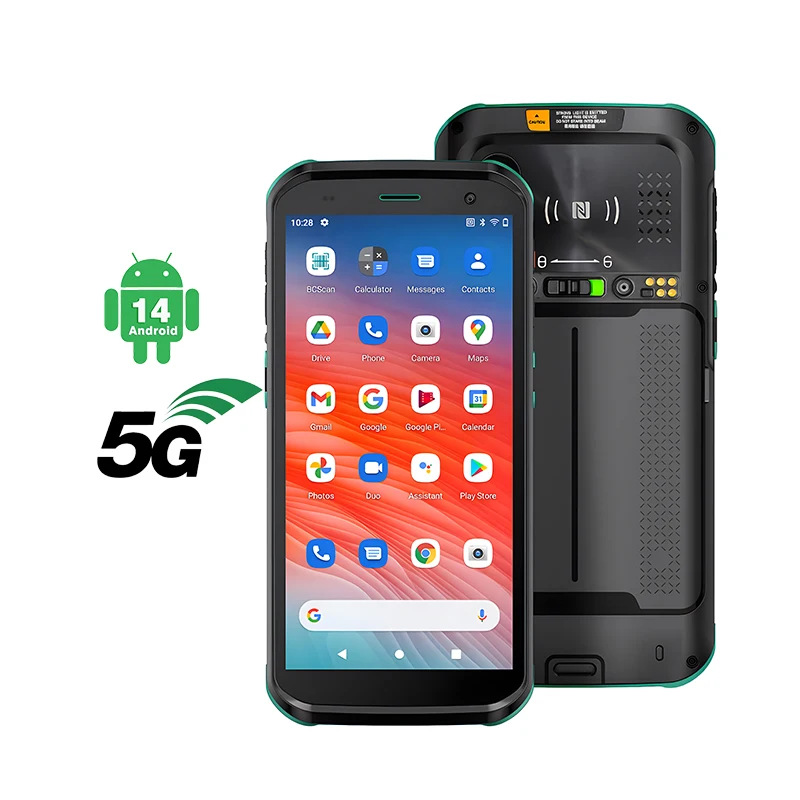 Model 6S 5G Network Ultra-Rugged Mobile Computer WiFi-6E Only Android 14 PDA 8-core 5000mAh Removable Battery Data Collector