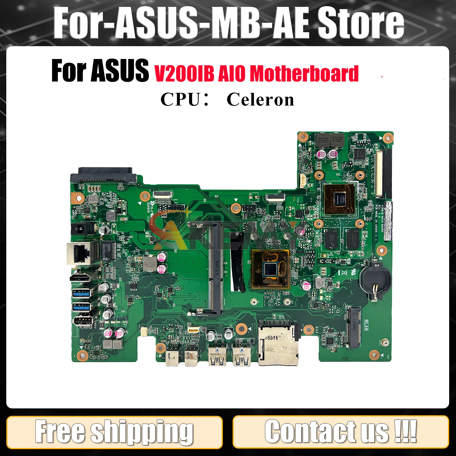 اللوحة الأم V200IB لـ ASUS Vivo AiO V200I V200IB اللوحة الرئيسية مع وحدة المعالجة المركزية Celeron 100% اختبار موافق الشحن السريع جودة عالية