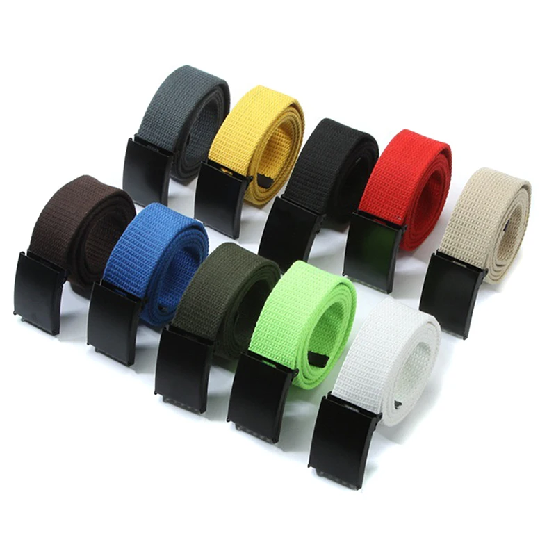 Versatile Belt Canvas Polyester Cotton Woven Belts Candy Color Casual Belt Pants Accessories Outdoor Personality Trend