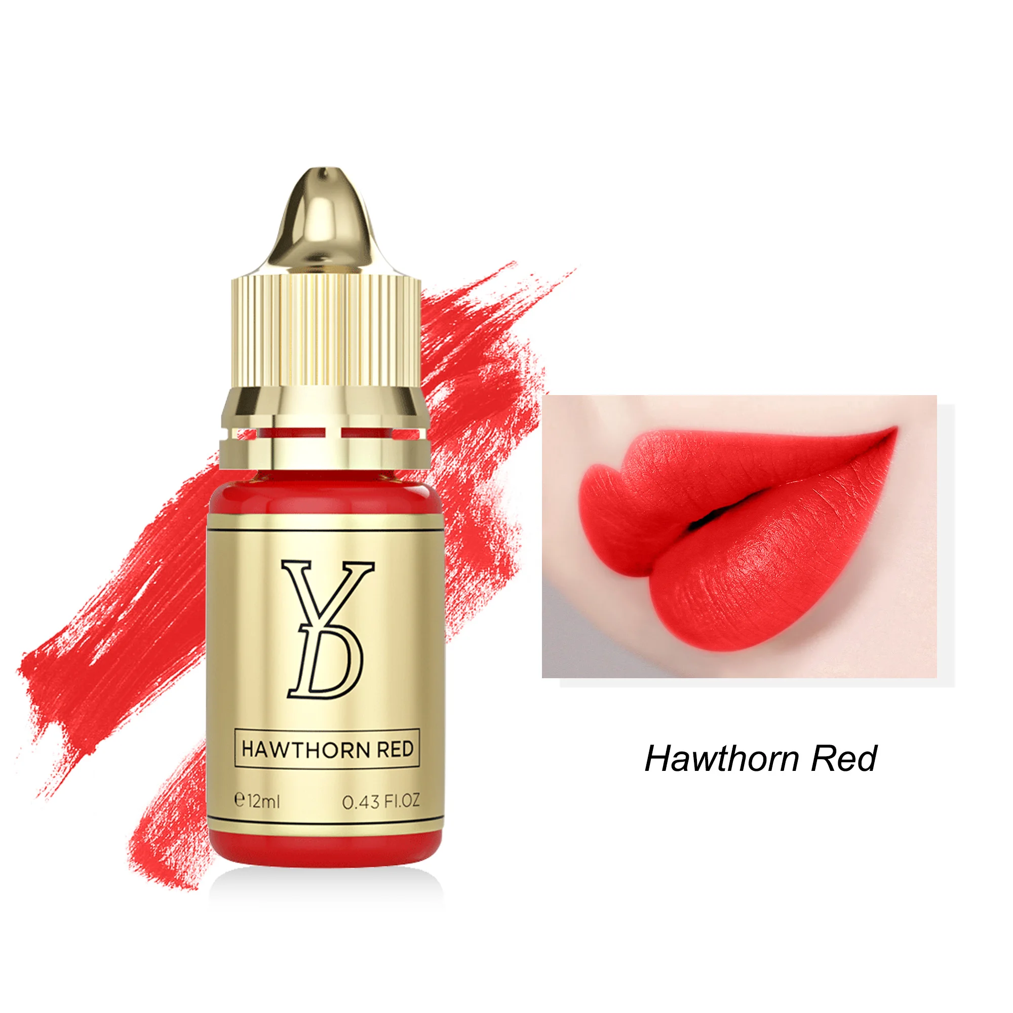 YD 12ML Lip Tint Tattoo Microblading Pigment For Semi Permanent Makeup Lip Ink Hawthorn Red Tattoo Micropigmentation Ink Set