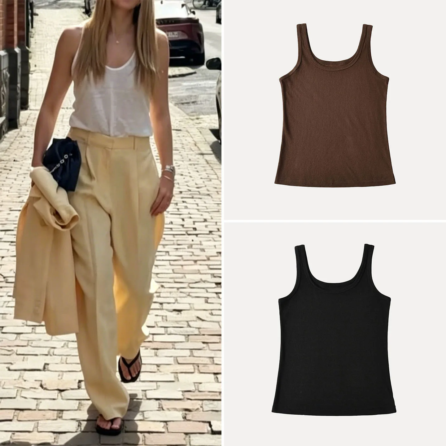 Fashionable Loose Summer Camisole Tank Top Women's Clothing 2026 New Style Breathable Versatile Holiday Micro-transparency