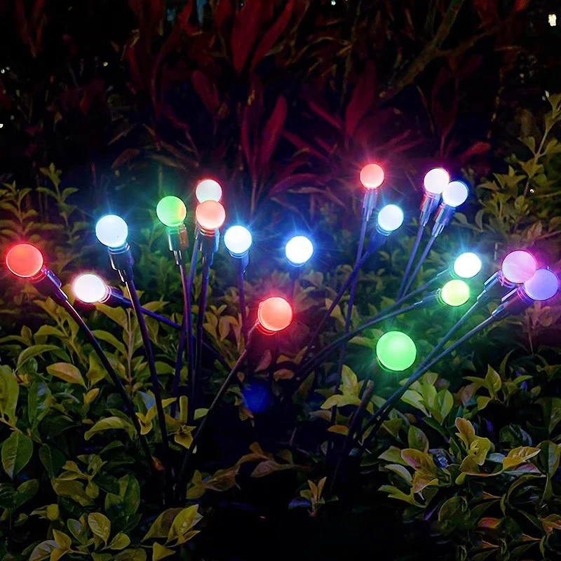 Imagem -02 - Firefly Solar Jardim Luz ao ar Livre Impermeável Balançando Quintal Pátio Caminho Decoração Fogo de Artifício Led 10 Led