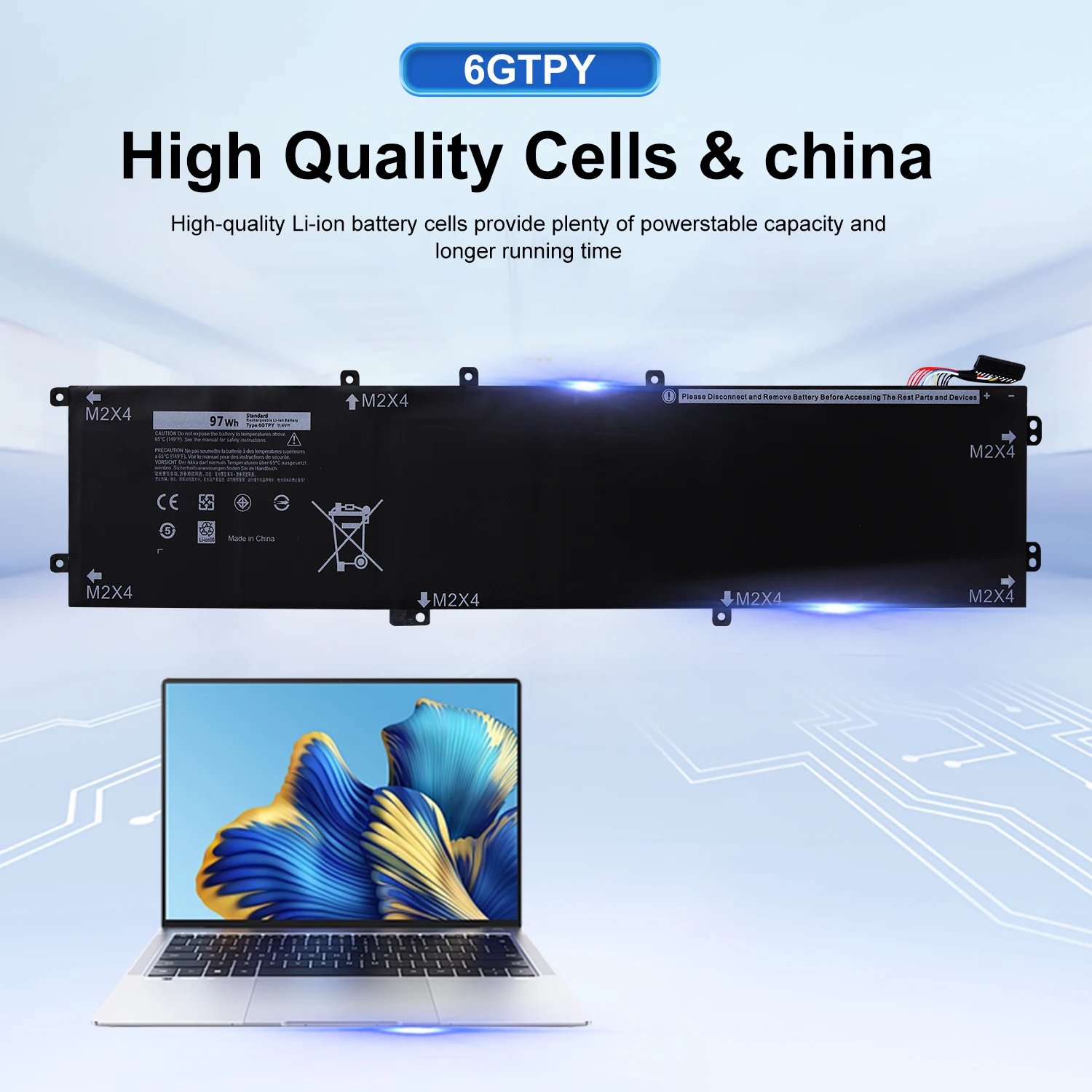 

6GTPY аккумулятор для ноутбука Dell XPS 15 9560 9570 9550 7590 Precision 5520 5530 + гарантия 24 месяца
