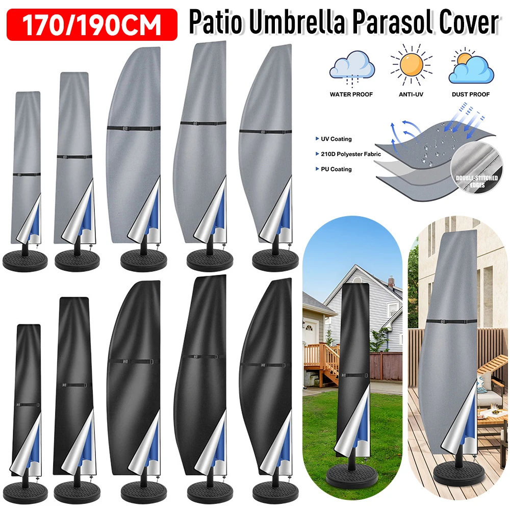 

Outdoor Anti-UV Protective Cover With Telescopic Pole Waterproof Patio Umbrella Parasol Rain Cover For Outdoor Large Umbrellas