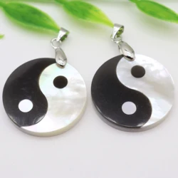 Natural Shell Pendant Tai Ji Yin Yang Charms For Religion Purification Soul Making DIY Necklace Jewelry Handmade Accessories