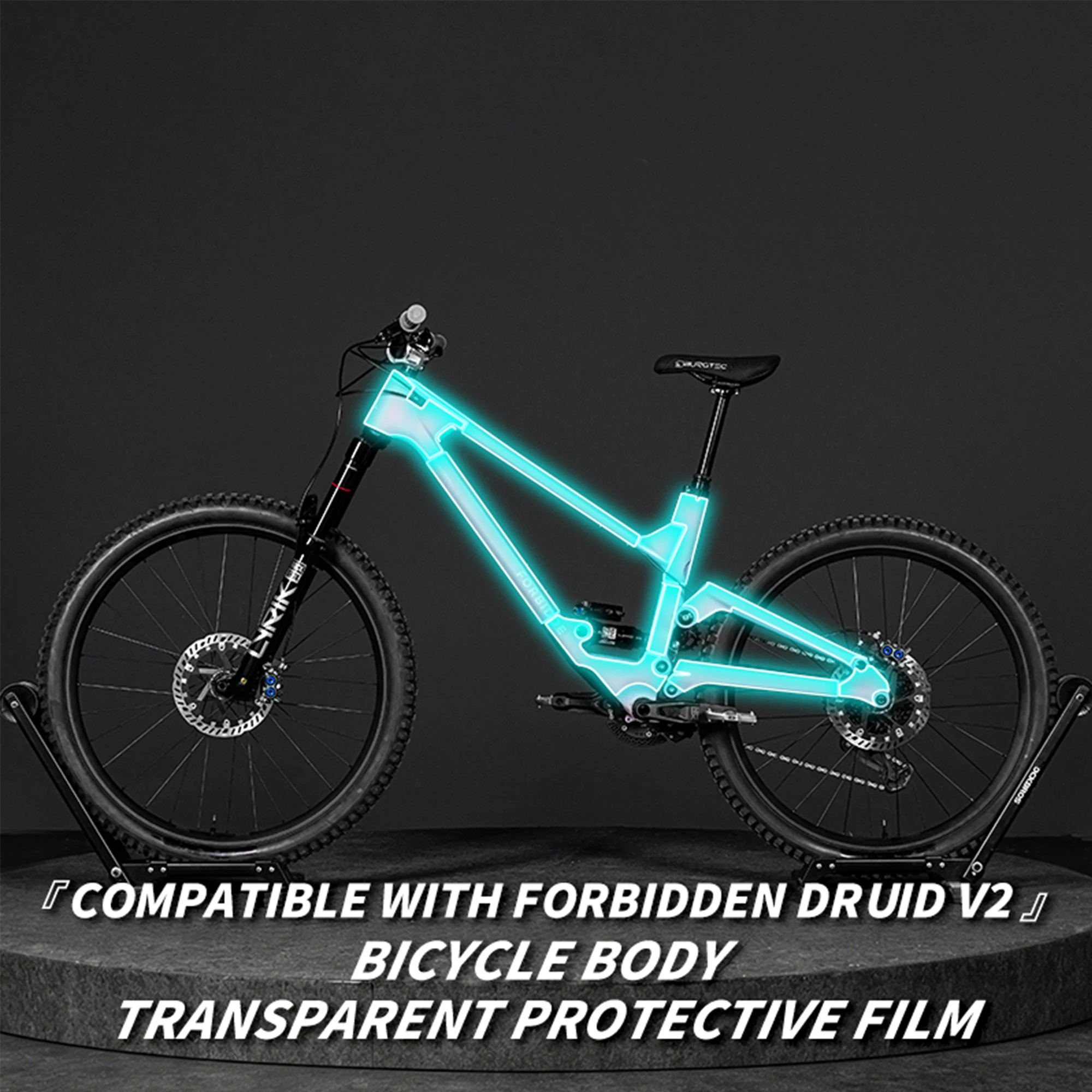 Compatible with Forbidden Druid V2 Mountain Bike Frame TPU Protective Film, No Residue Bike Wrap Decoration Modification Sticker