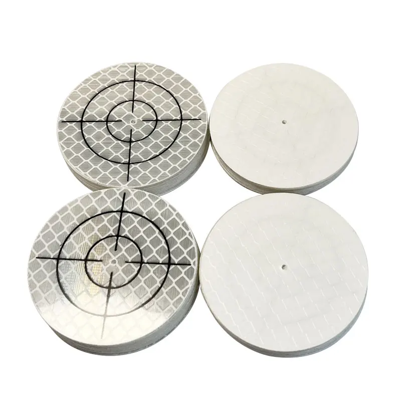 100pcs Size 40x40 60X60mm White Round Grid Reflector Sheet For Total Station Survey Geography White Target Reflective Sticker