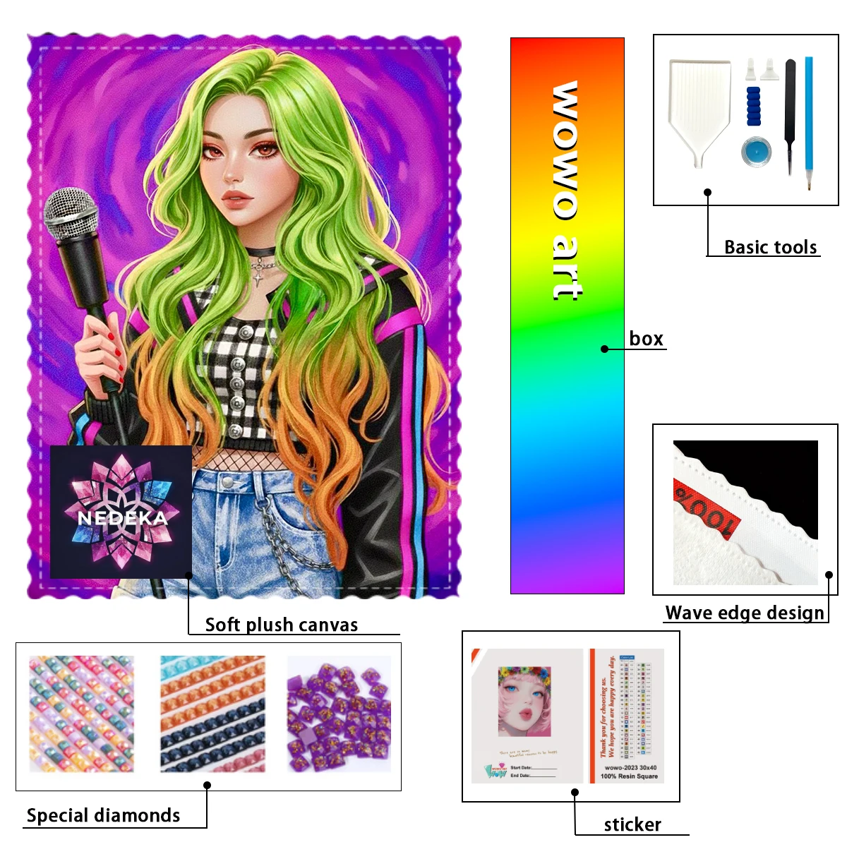 

【NEDEKA_ Diamond Art】female singer AB Rhinestone FD Rhinestone Perfect Resin Diamond