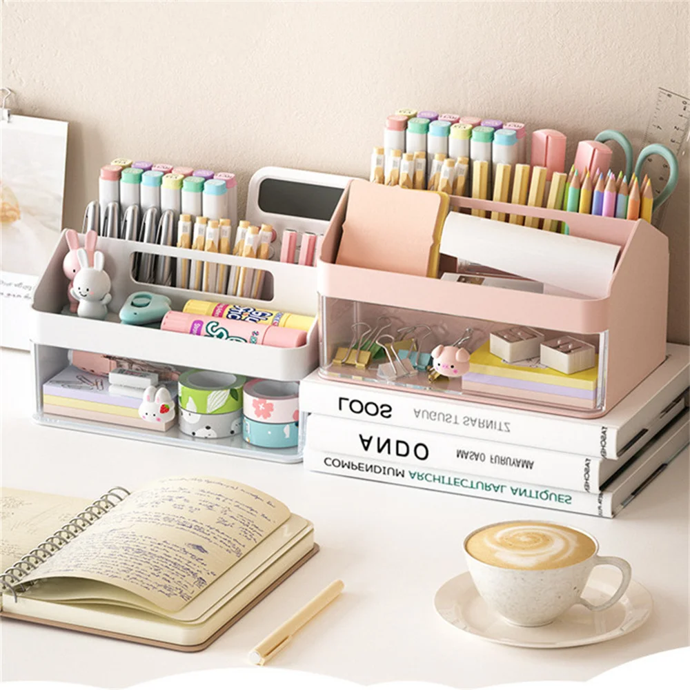 Desktop Drawer Type Storage Box Large-capacity Stationery Hand Account Storage Rack Desktop Pen Holder Simple Desk Organizer