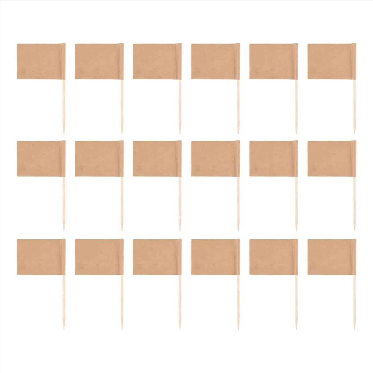 ●200 Pack Blank Toothpick Flags Kraft Paper Flag Picks Cheese Markers for Cupcake, Food, Fruit, Party Decorations