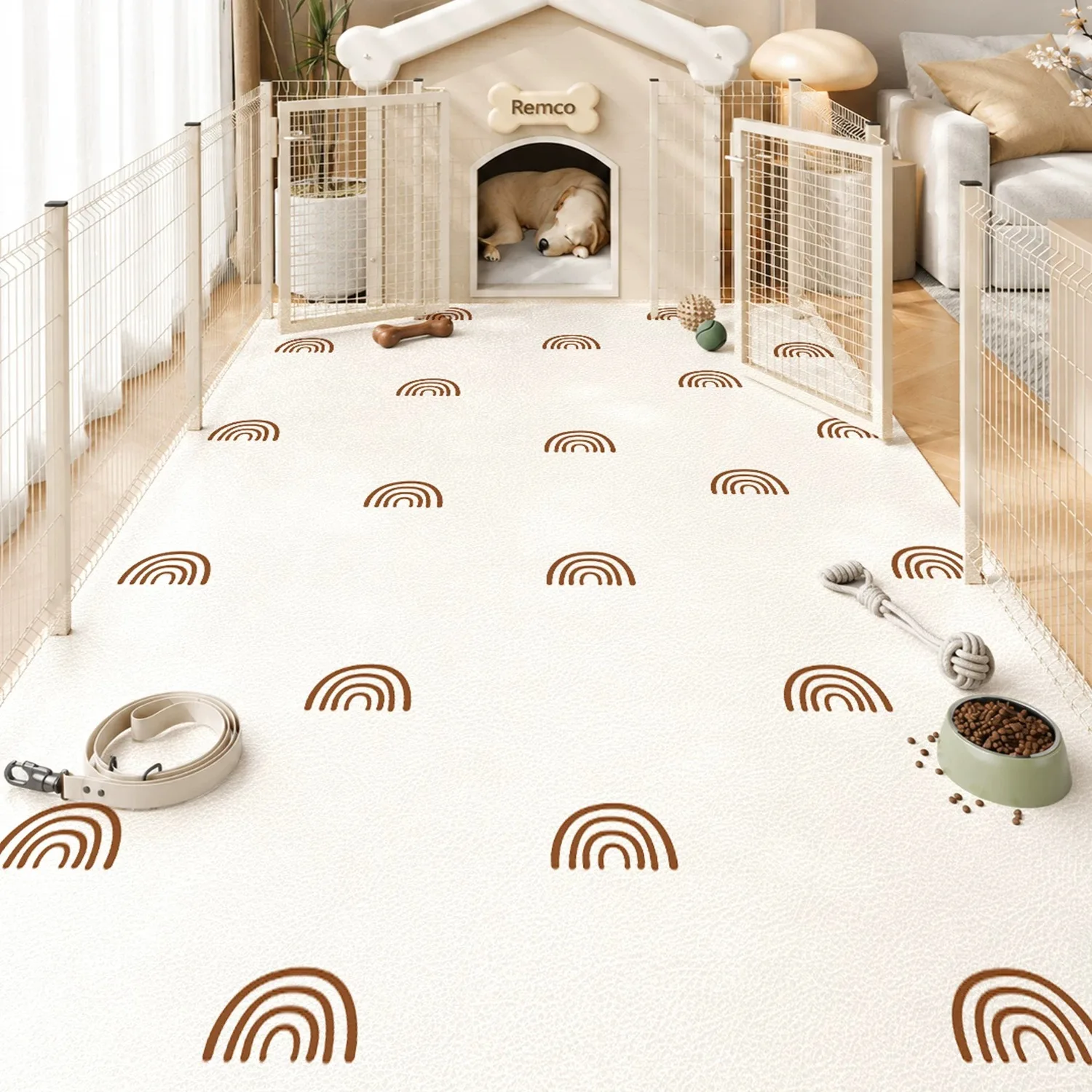 Pet Rugs for Dog Kennel Fence Floor Mats Urine-proof Waterproof PVC Carpet Scrubable Washable Easy Clean Rug Non-slip Mat 바닥매트