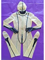 Cosplay Sexy Latex Pure Rubber Catsuit Transparent Bodysuit  Zentai Overall Playsuit S-XXL