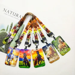 Cute Horse Credential Holder Cartoon Neck Strap Lanyards Key ID Card Gym Phone Strap USB Badge Holder Keyring Accessories Gifts