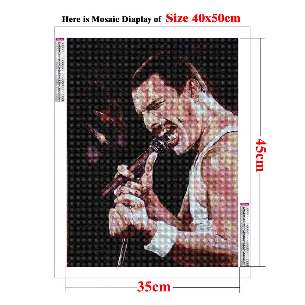 Full Square Freddie Wall Mercury Art Diamond Painting Live Concert Icon Cross Stitch Diamond Embroidery Fan Merchandise Gifts