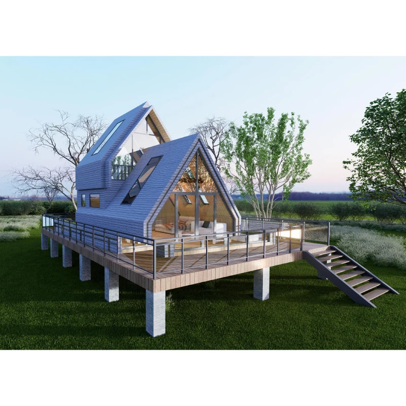 Luxury Modern Movable Triangular Frame Container Housing Residential Assemble Green Frame House Hotel For Sale