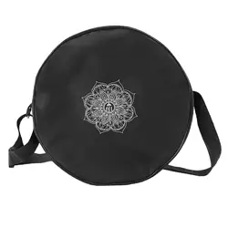 Yoga Wheel Bag Nylon Black Mandala Flower Yoga Circle Bag Yoga Wheel Dharma Wheel Storage Bag Shoulder Fitness Bags