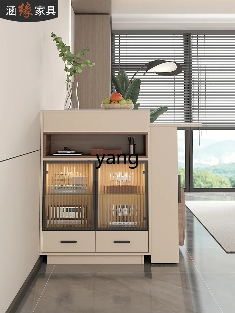 L'm Cream Wind Retractable Bar Table Household Wine Cabinet Partition Cabinet