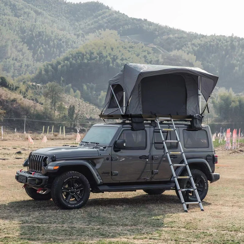 

High Quality Four-season 2-4 Person Waterproof Oxford Car Roof Tent Quick Automatic Opening Aluminum Telescopic Ladder