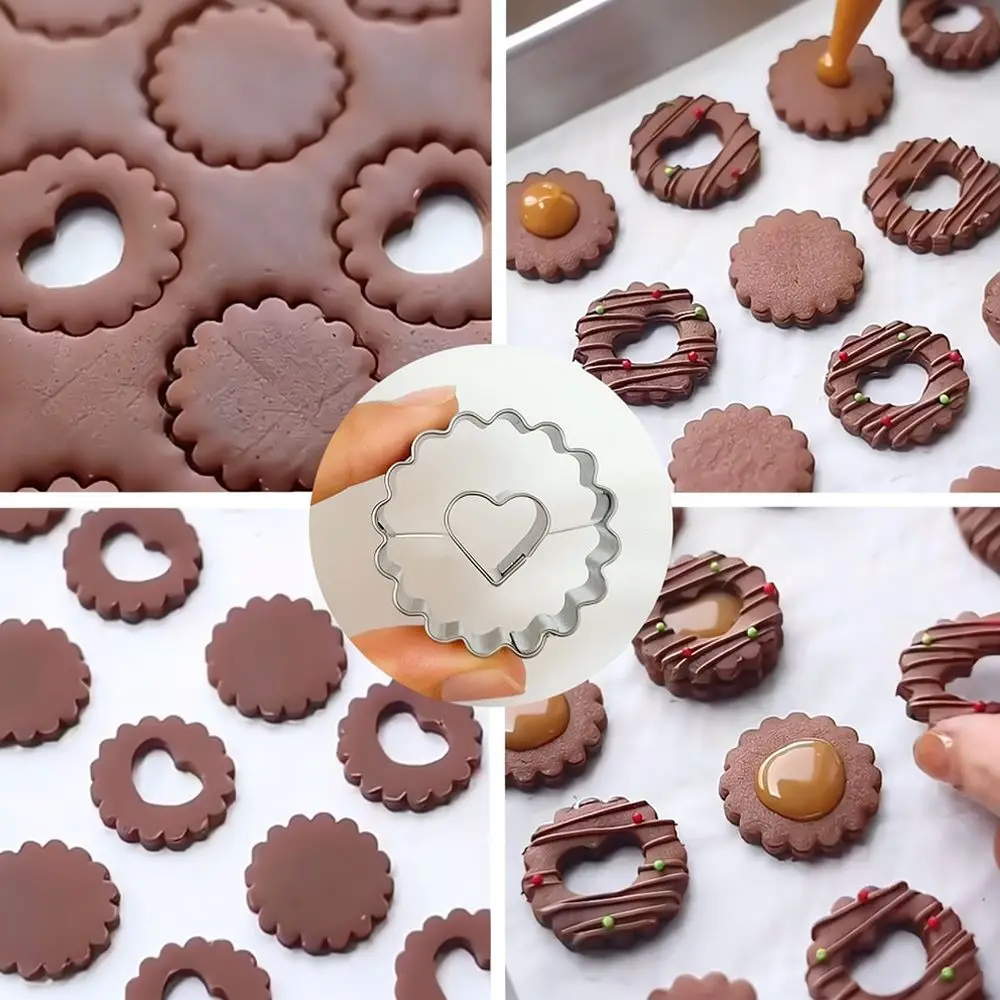 Wavy Edge Cookie Cutter Set Stainless Steel Biscuit Molds For Fondant Baking Pastry Dough Decorating Kitchen Accessories