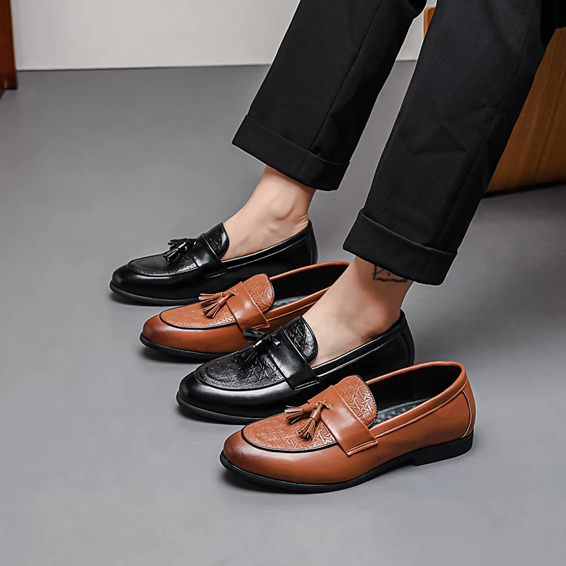 Men Business Tassel Shoes Casual Comfortable Fashionable Small Leather Shoes Men Gentlemen Social Brand Shoes Men Sizes 38-48