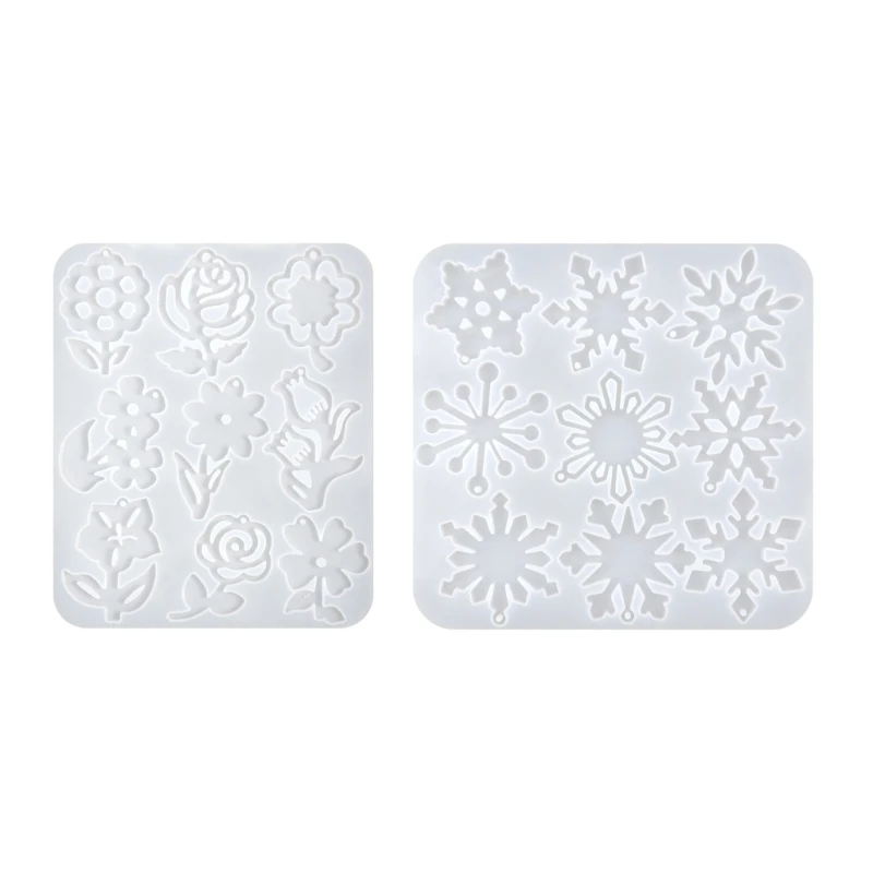 Keychain Molds Pendant Moulds Clay Mould Flower/Snow Jewelry Making Supply R3MC