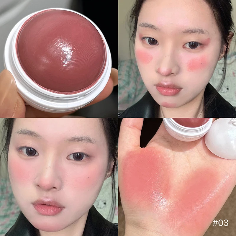 Bálsamo Labial y Rubor de Doble Uso QIBEST, 3 Colores, Color de Mejillas Afrutado, Color Natural Rosado, Brillo Labial Portátil, Maquillaje Brillante para Mujer